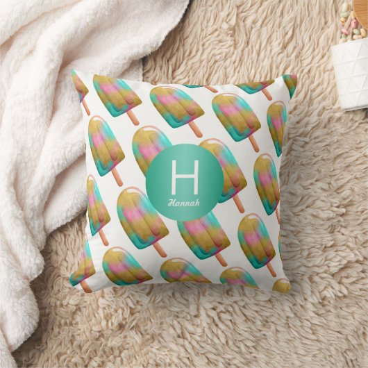 Colorful Popsitern Pattern met Uw Monogram Kussen (Deken)