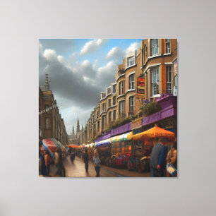 Colorful Portobello Market London England Canvas Afdruk