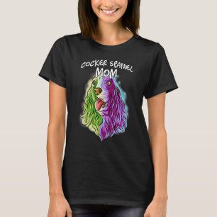 Colorful Portrait Cocker Spaniel Dog mama's moeder T-shirt