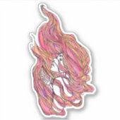 Colorful Portret Vinyl Sticker (Voorkant)