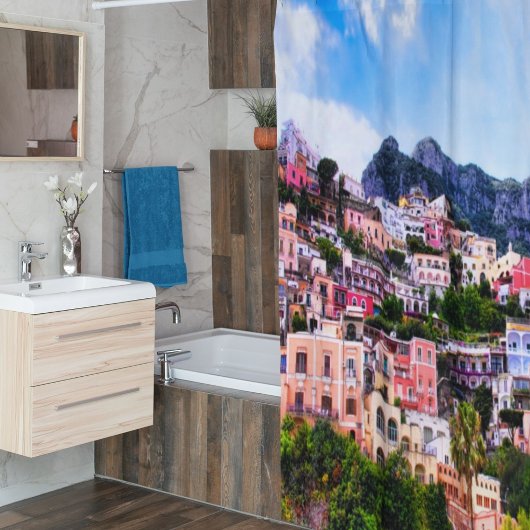 Colorful Positano Italy Shower Curtain Douchegordijn