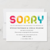 Colorful Postponed trouwbriefkaart Kaart (Voorkant)