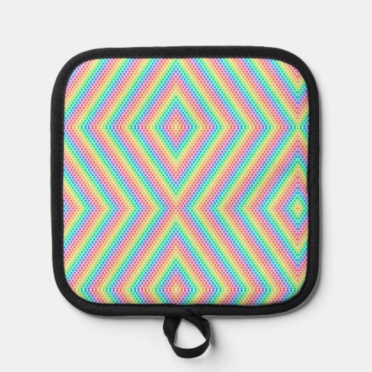 Colorful pot holder with a vibrant pannenlap (Voorkant)