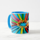 Colorful potlood crayon print koffie mok (Voorkant links)