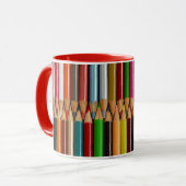 Colorful potlood crayon print koffie mok (Voorkant links)