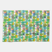 Colorful Pots and Cactus Pattern Theedoek (Horizontaal)