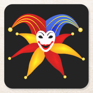 Colorful Pplay Card Joker-symbool Kartonnen Onderzetters