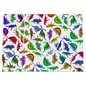 Colorful Prehistorische Dinosaurs Gift Bag Large Cadeautasje (Voorkant)