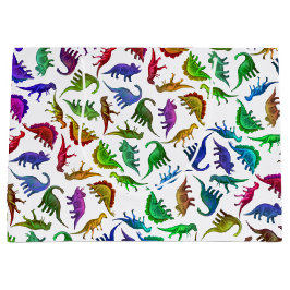 Colorful Prehistorische Dinosaurs Gift Bag Large Cadeautasje