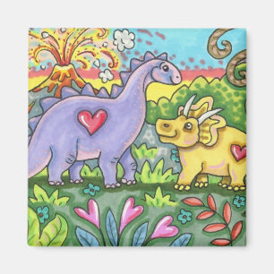 COLORFUL PREHISTORISCHE DINOSAURS, KUTE DINO FRIEN MAGNEET