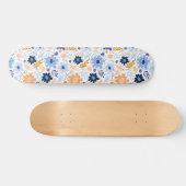 Colorful Preppy Flowers Pattern Persoonlijk Skateboard (Horizontaal)