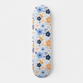 Colorful Preppy Flowers Pattern Persoonlijk Skateboard (Voorkant)