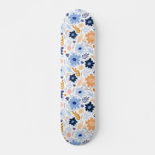Colorful Preppy Flowers Pattern Persoonlijk Skateboard (Voorkant)