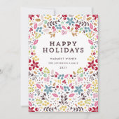 Colorful Prettige feestdagen Floral Feestdagenkaart (Voorkant)