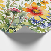 Colorful pretty wildflowers watercolor painting cadeaupapier (Hoek)