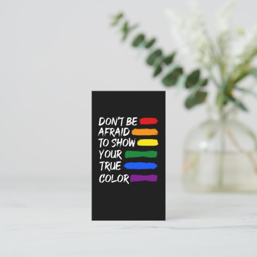 Colorful Pride LGBTQ Gay Lesbian Queer Visitekaartje (Staand voorkant)