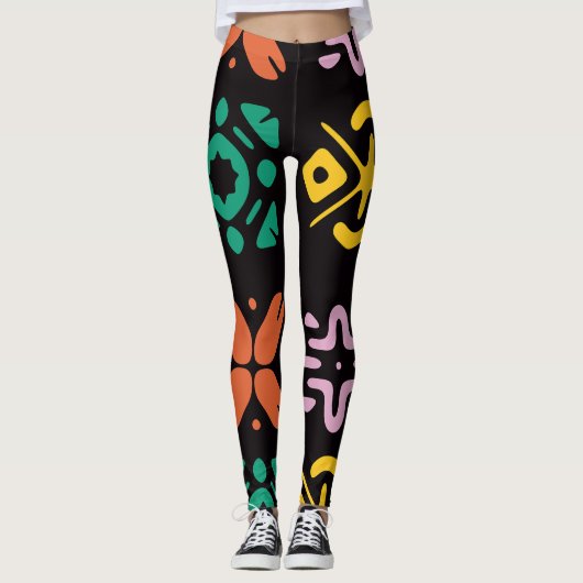 Colorful Print Abstract Leggings  (Voorkant)