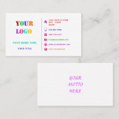 Colorful Professional Logo, Info, Motto - vers Visitekaartje (Voorkant / Achterkant)