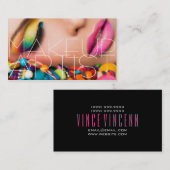 Colorful Professional Makeup Artist Card Visitekaartje (Voorkant / Achterkant)