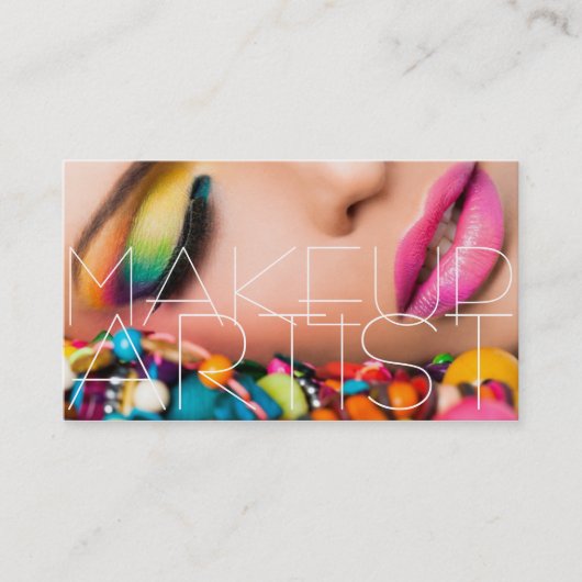 Colorful Professional Makeup Artist Card Visitekaartje (Voorkant)
