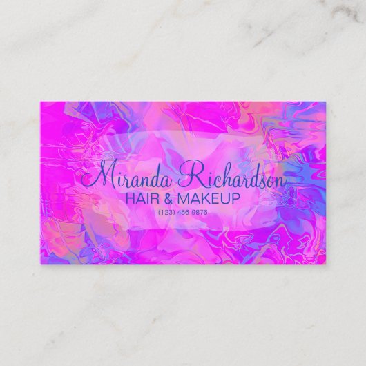 Colorful Professional roze holographic modern Visitekaartje (Voorkant)