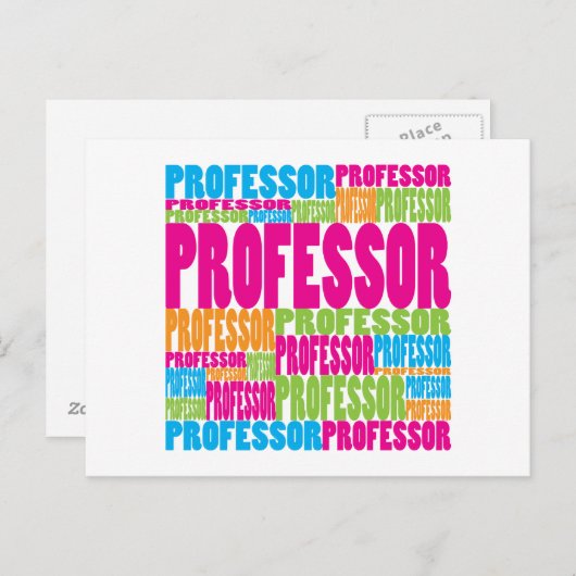 Colorful Professor Briefkaart (Voorkant / Achterkant)
