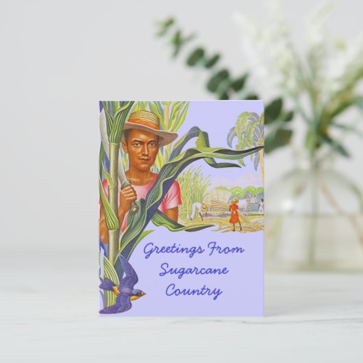COLORFUL PROMO TRAVEL SUGARCANE HARVEST BRIEFKAART (Staand voorkant)