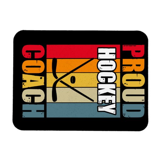 Colorful Proud Hockey Coach Magneet (Horizontaal)