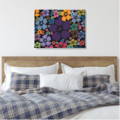 Colorful Pset Flowers Canvas Afdruk (Insitu (Slaapkamer))
