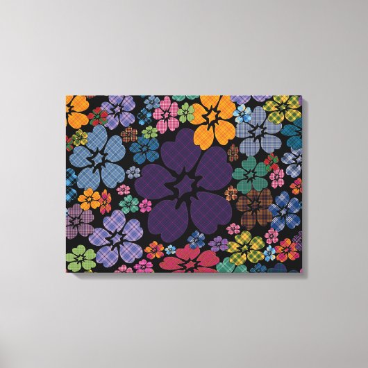 Colorful Pset Flowers Canvas Afdruk (Voorkant)