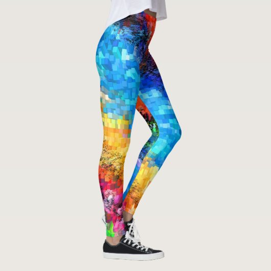Colorful Psychedelic Abstract Leggings (Rechts)