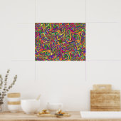 Colorful Psychedelic Abstract Poster (Keuken)
