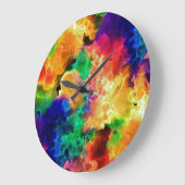 Colorful Psychedelic Abstracte regenboog Grote Klok (Hoek)