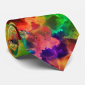 Colorful Psychedelic Abstracte regenboog Stropdas (Opgerold)