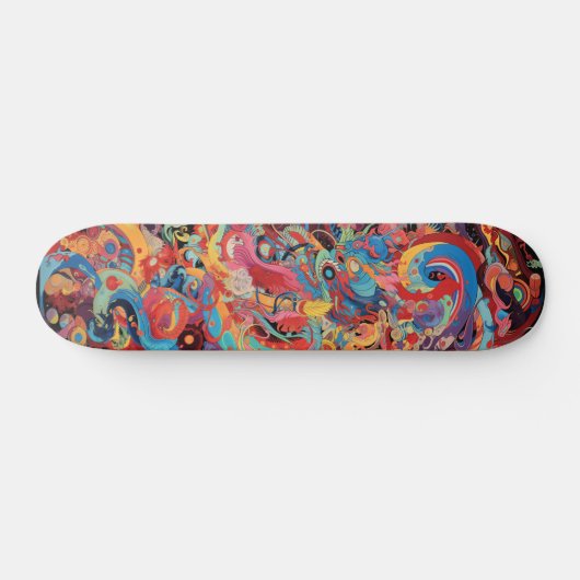 Colorful psychedelic art persoonlijk skateboard (Horizontaal)