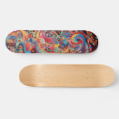 Colorful psychedelic art persoonlijk skateboard (Horizontaal)