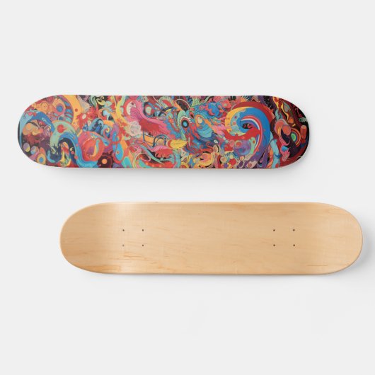 Colorful psychedelic art persoonlijk skateboard (Horizontaal)