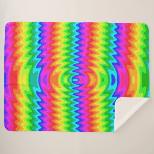Colorful Psychedelic Art Sherpa Fleece Blanket Deken