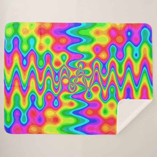 Colorful Psychedelic Art Sherpa Fleece Blanket Deken (Voorkant (horizontaal))