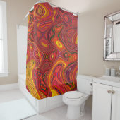 Colorful psychedelic background made of interweavi douchegordijn (In situ)