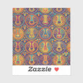 Colorful Psychedelic Cat Sticker  (Vel)