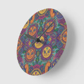 Colorful Psychedelic Cat Wall Clock Ronde Klok (Hoek)