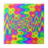 Colorful Psychedelic Ceramic Photo Tile Tegeltje (Voorkant)