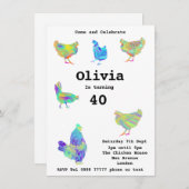 Colorful Psychedelic Cute Chicken Cochen (Voorkant / Achterkant)