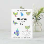 Colorful Psychedelic Cute Chicken Cochen (Staand voorkant)