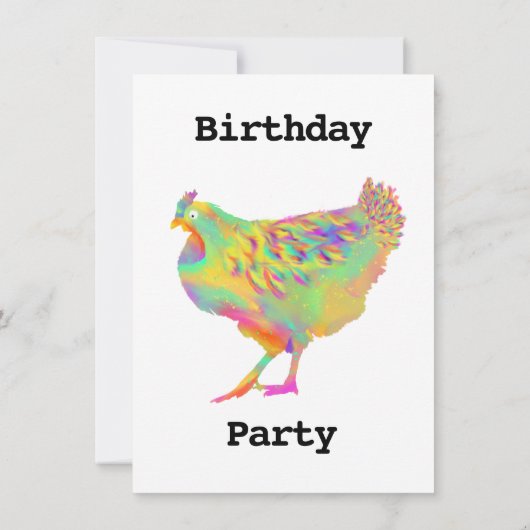 Colorful Psychedelic Cute Chicken Cochen (Achterkant)