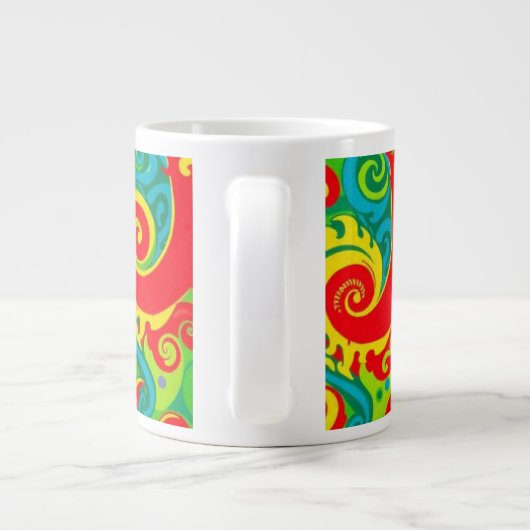 Colorful Psychedelic Design Grote Koffiekop (Achterkant)