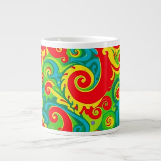 Colorful Psychedelic Design Grote Koffiekop (Voorkant)