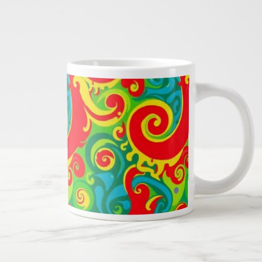 Colorful Psychedelic Design Grote Koffiekop (Rechts)