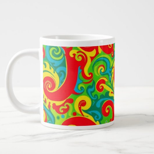 Colorful Psychedelic Design Grote Koffiekop (Links)